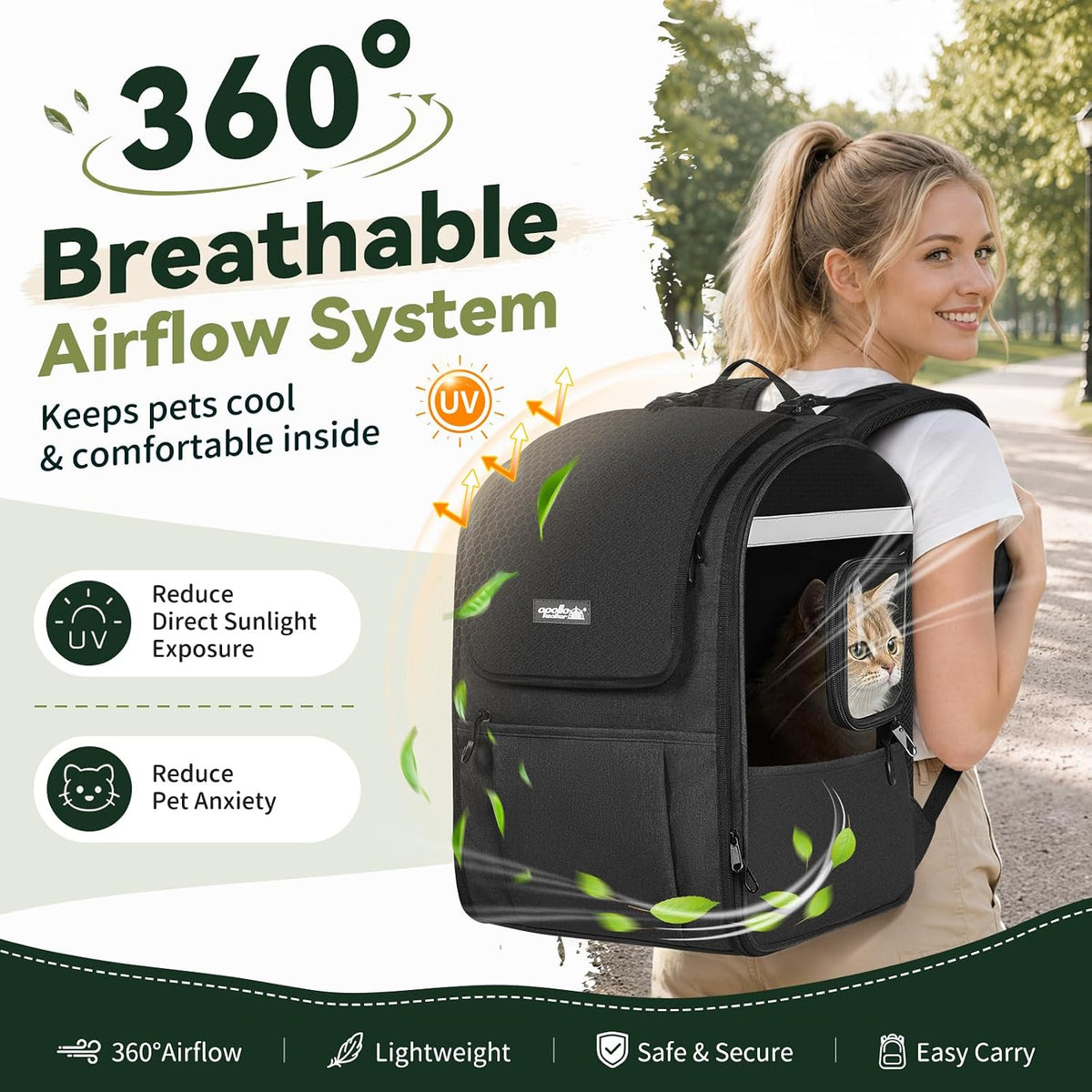 Apollo Walker Cat Carrier Backpack, Spacious - image 3