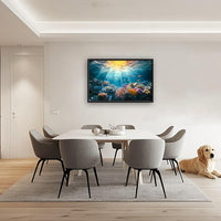 Quorin Ocean Large Wall Art Undersea Pictures Sea Nautical Wall Decor Coral Reef Fish Canvas Print Painting Artwork for Bathroom Living Room Bedroom 36L x 24W