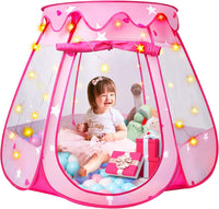 DISHIO Ball Pits with 50 Balls - Pink-with Star Lights