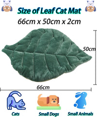 Cat Mat Self Warming Cat Bed 26"x20" Leaf Shaped Cotton Soft Warm Pet - image 2