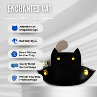 Sage's Portal brown cat-shaped foldable PU leather dice rolling tray - view 14