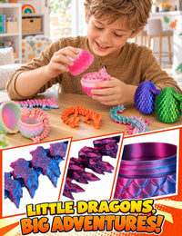 TBOLINE 16 pack dragon eggs with 3D printed articulated dragons and basket - view 6