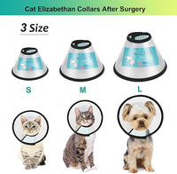 Cat Cone, Adjustable Recovery Pet Cone Elizabethan Collar for Cats Rabbit, 8.1 Inches Cat Cone Collar Soft, Protective Cat Cones to Stop Licking, Lightweight Practical Kitten Cone