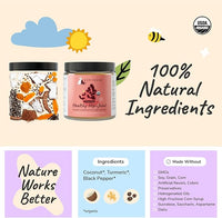 kin+kind Organic Supplements for Dogs&Cats - Pumpkin Boost for Healthy Poops - Hip+Joint Supplement - Vet Formulated, Natural Formula - Made in USA - Poop | Hip+Joint M. (2 x 4 oz)