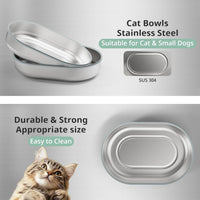 Bowl & Mat Set for Automatic Microchip Cat Pet Feeder - Silver Bowls / 2+1 Pack - image 4