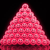 ArtCreativity Glow in the Dark Orange Smiley Face Bouncing Balls - Pink