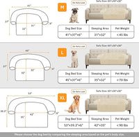 Calming Dog Bed Fluffy Plush Dog Mat for Furniture Protector with Removable Washable Cover for Large Medium Small Dogs and Cats (Large, Beige)