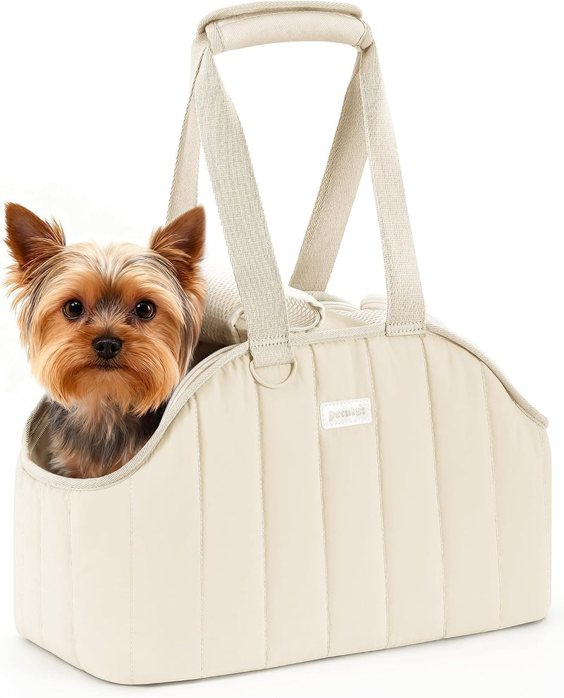 Pecute Dog Purse Carrier, Lightweight Dog Carriers for Small Dogs,Cream – Essentials for Dogs - 16.9"L x 8.5"W x 10.6"H / Cream