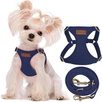 Puppytie Small Dog Harness and Leash Set, Pink, S – Essentials for Dogs - Navy / XS(4.5-11lb）