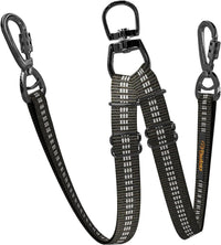 Double Dog Leash, Adjustable Length Long Leash for Dog Training - Black / 2 dog leash