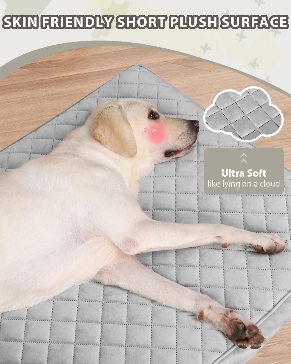 Orthopedic XL Dog Beds Large Sized with Washable Cover, 41x27 - 35.0"L x 22.0"W x 3.0"Th / Light Gray - image 2