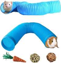 Collapsible Pet Tunnel 2 PCS Hamster Fun Tunnels – Essentials for Small Pets - Blue