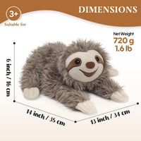 Capybara Stuffed Animals, Microwavable Stuffed Animal Adorable Fluffy Capybara Plush for Warmth - Sloth - image 3