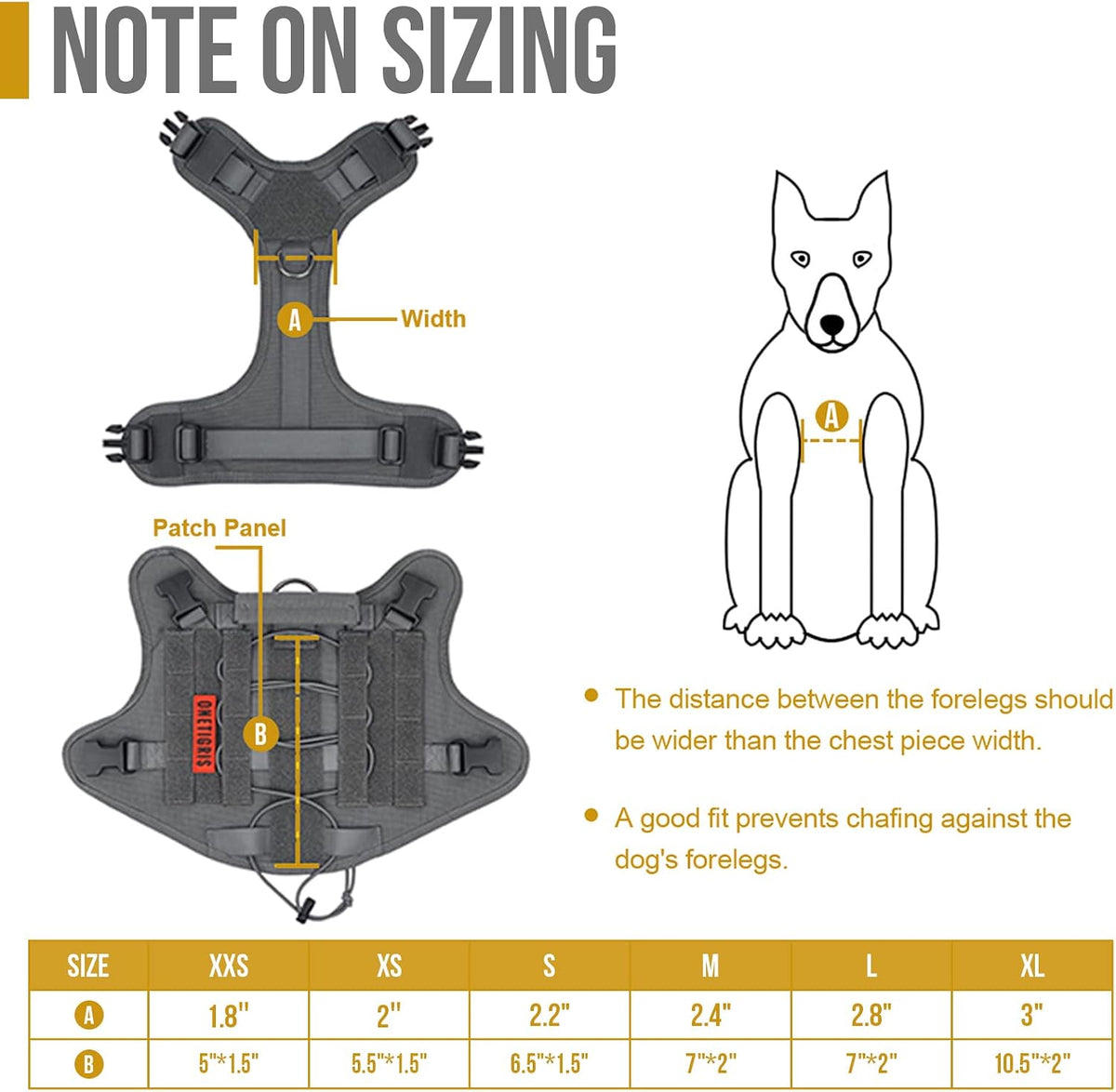 OneTigris Tactical Dog Harness No-Pull Service Vest for Medium Large - XX-Small / Grey - image 4