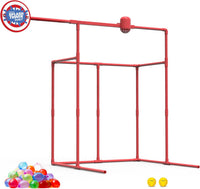 GoSports backyard splash tower dunk tank water game with foam balls and water balloons