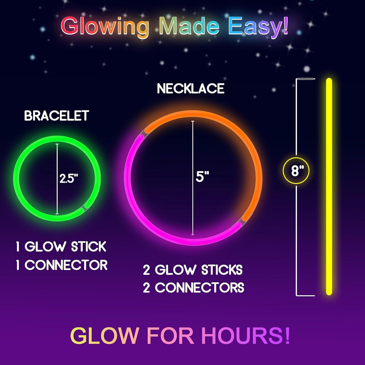 JICUICUI Glow Sticks Bulk Party Pack - 50glow sticks - image 3