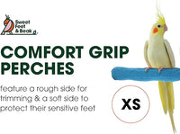 Comfort Grip Safety Perch for Bird Cages - Pedicure Perch for Birds to Keep Nails and Beaks in Top Condition - Safe Easy to Install Bird Cage Accessories - X-Small 4.5"