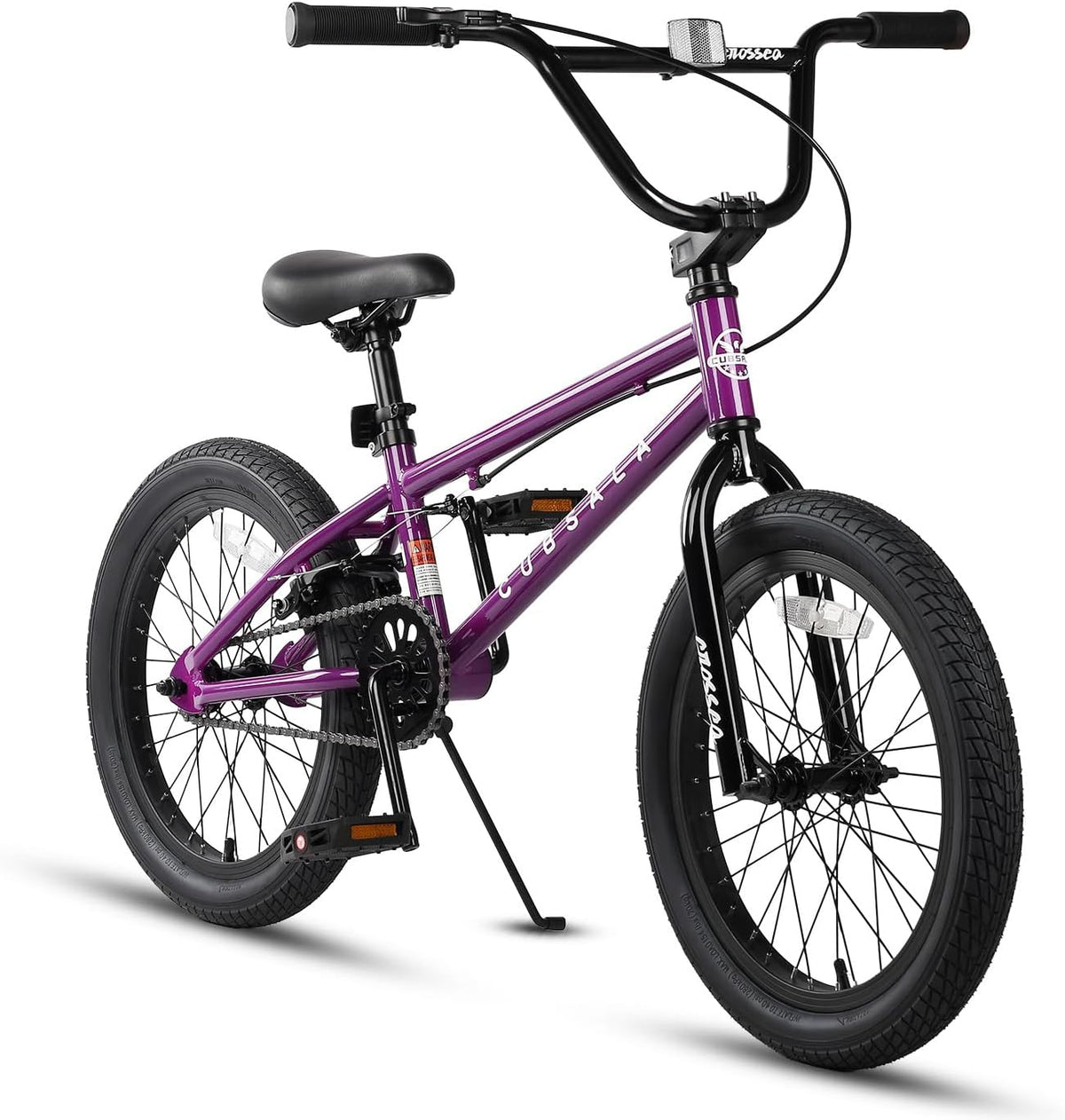 cubsala Crossea 18 20 Inch Kids Freestyle BMX Bike for 5-13 Years Old – Fun for Kids & Family - Purple & Black / 18 Inch / Without Pegs