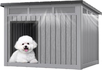 Fancyango Outdoor Dog House for Large Dogs - Grey / 32.1" L x 25.1" W x 24" H - image 2