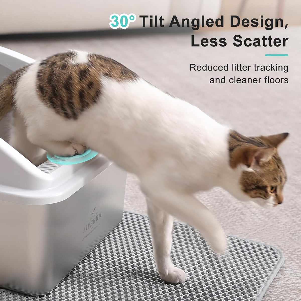 AIPERRO Stainless Steel Litter Box - Silver Grey / XX-Large - image 4