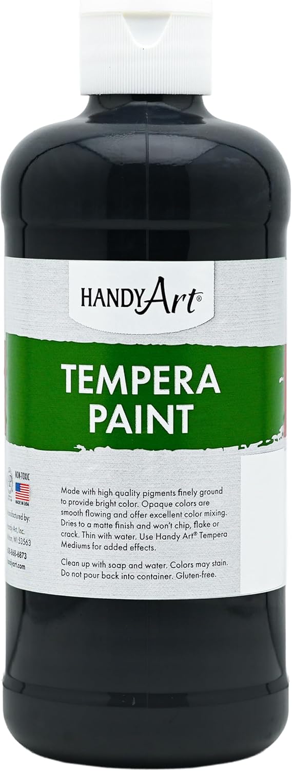 Handy Art metallic gold tempera paint in a 16 oz pint squeeze bottle with flip cap - view 5
