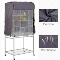 QBLEEV Bird Cage Covers, Breathable Blackout Birdcage Covers for Night – Essentials for Birds - Grey / 24.8"L X 17.7"W X 31.5"H - image 3