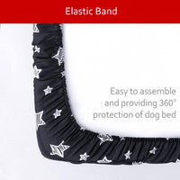 Waterproof Dog Bed Covers Replacement Lovely Grey Star Print - Black Star / 44 x 54 x 6 inch - image 2
