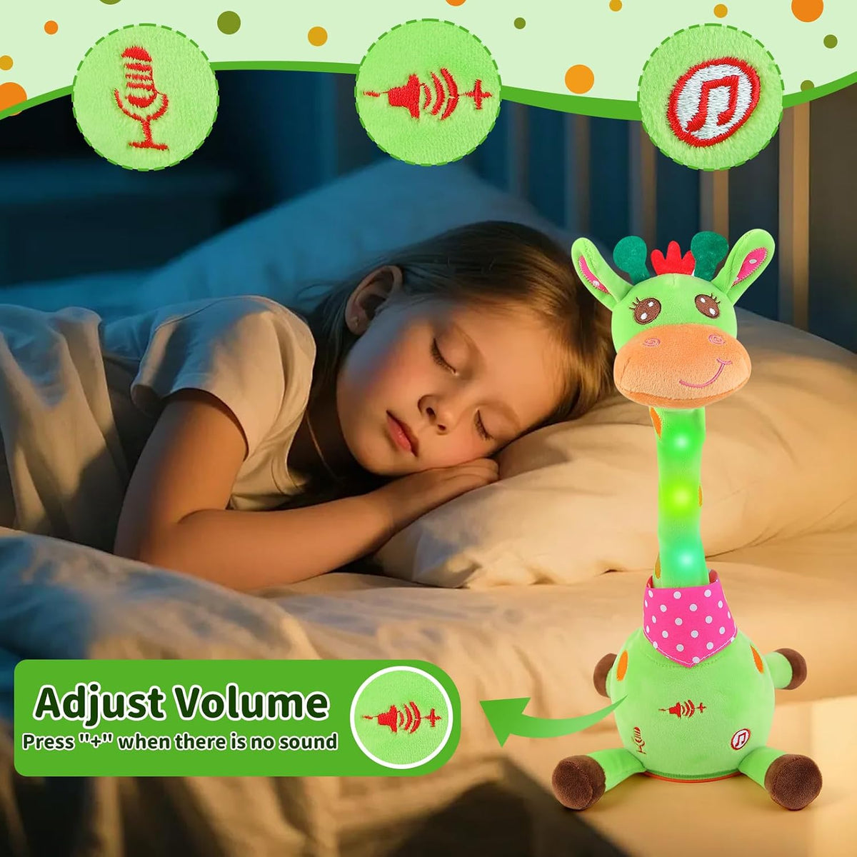 Emoin Adjustable Volume Control Dancing Cactus Toy Talking Cactus Toy - Talking giraffe toy - image 4