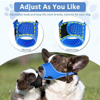 LUCKYPAW Soft Muzzle for Small Medium Sized Dogs, Dog Muzzle to Prevent Biting Chewing, Adjustable Breathable Mouth Guard for Grooming Walking Training(Blue, XS)