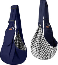 CUBY Dog and Cat Sling Carrier - Hands Free Reversible Pet Papoose Bag - Soft Pouch and Tote Design - Adjustable - Suitable for Puppy, Small Dogs, and Cats for Outdoor Travel