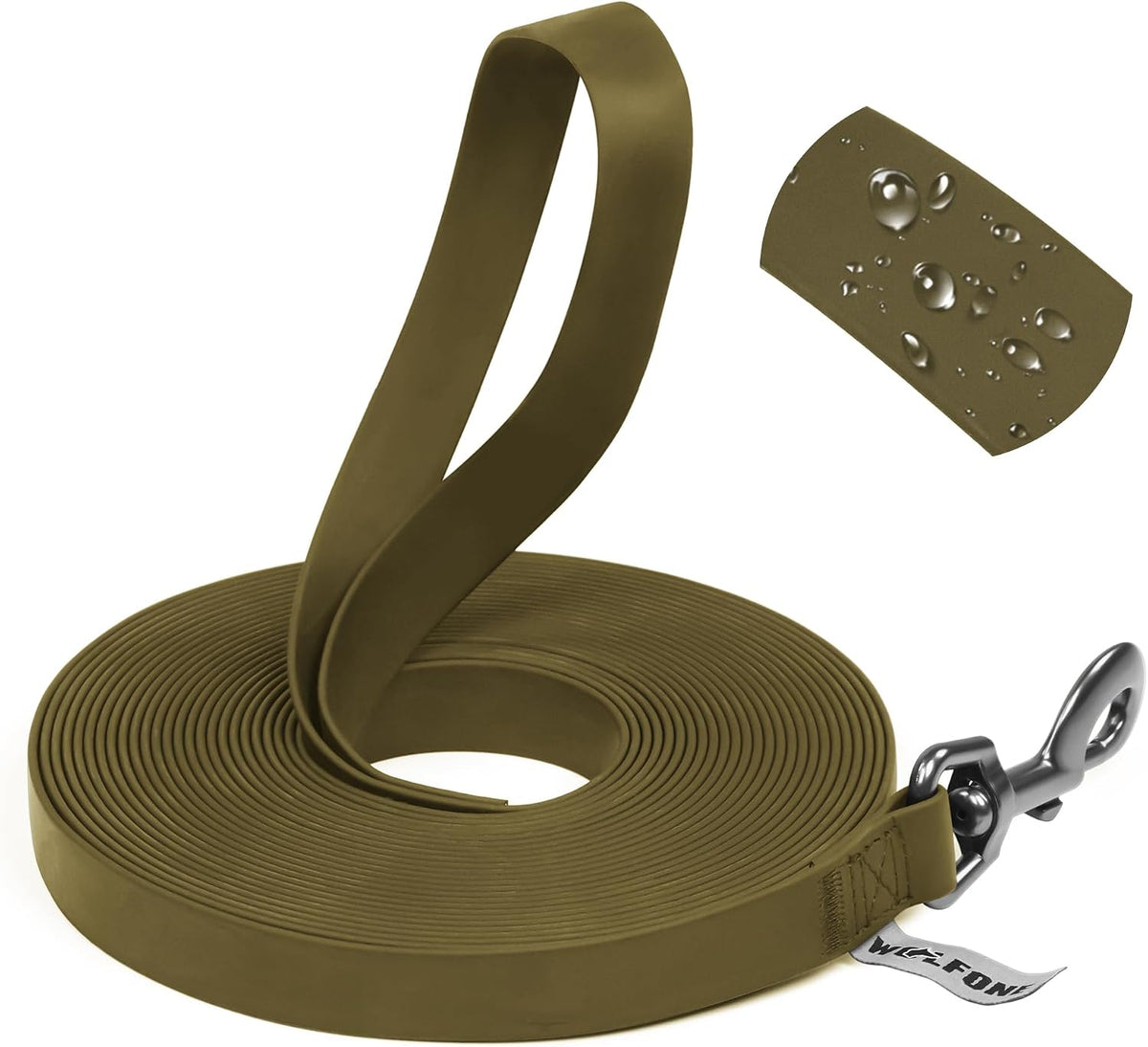 Wolfone Waterproof Dog Leash 10FT Long Line Training Leash for Dogs – Essentials for Dogs - 30ft x 0.75 IN / Army Green