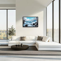 Extra Large Framed Abstract Sea Ocean Wall Art,Black and White Wall Decor, Coastal Seashore Pictures for Living Room,Canvas Print Painting Modern Artwork Bedroom Office Bathroom 36L x 24W