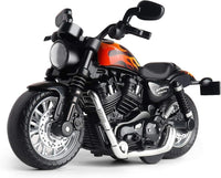 Toy Motorcycle, Pull Back Moto Bike Toy with Sound and Light – Fun for Kids & Family - Black