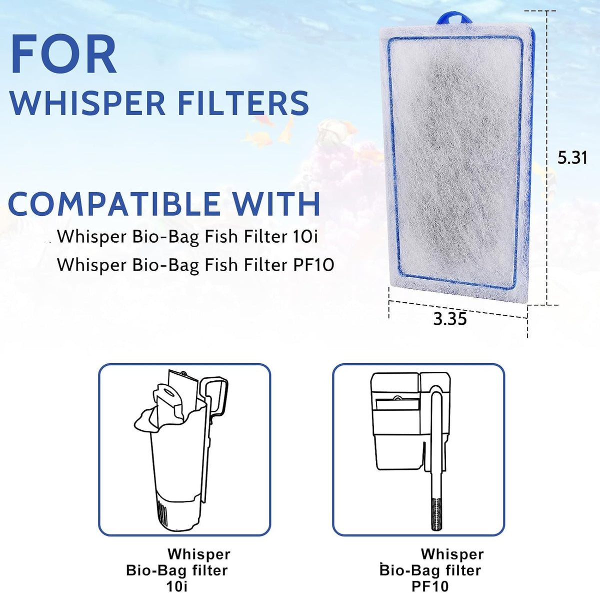 xbbwmrs 12-Pack Large Aquarium Filter Cartridges Compatible - M-9 Count - image 3