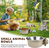 2Pcs Pets Lightweight Stainless Steel Bowl - Gray-Medium - image 2