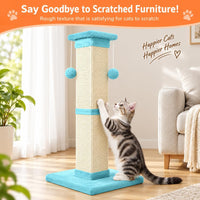 SOCATER Cat Scratching Post 33 Inch, Beige – Essentials for Cats - Cyan - image 3
