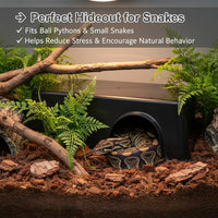 Reptile Hide Box Snake Hide Feel Secure and Safe, Gecko Hide - Black / XXL 2 Pcs - image 3