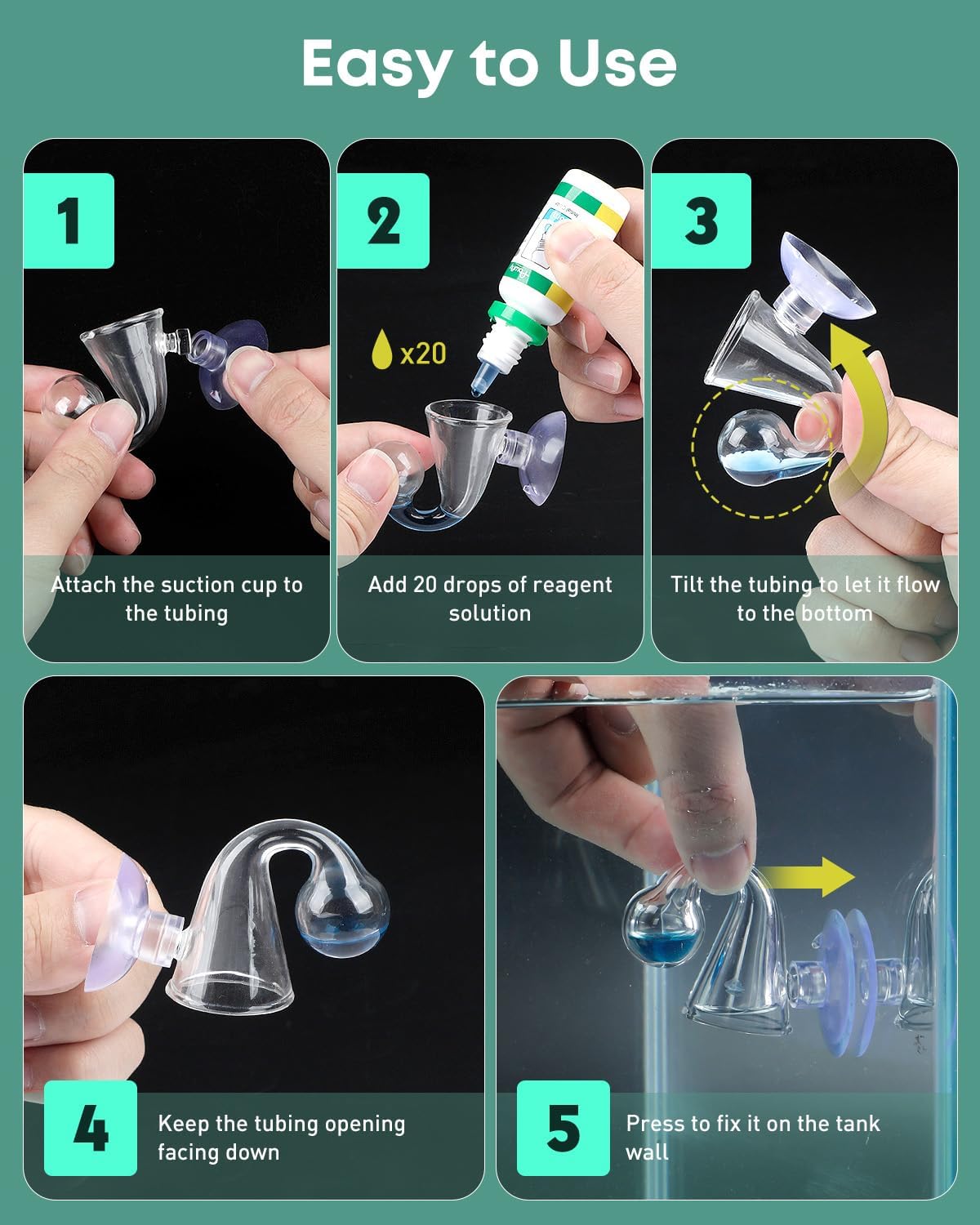 Pawfly Glass CO2 Drop Checker for Aquarium CO2 Indicator for Planted - 2 PCS - image 3
