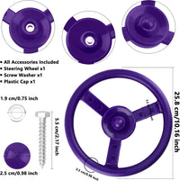 Haconba 10 inch blue plastic playground steering wheel with mounting hardware - view 11