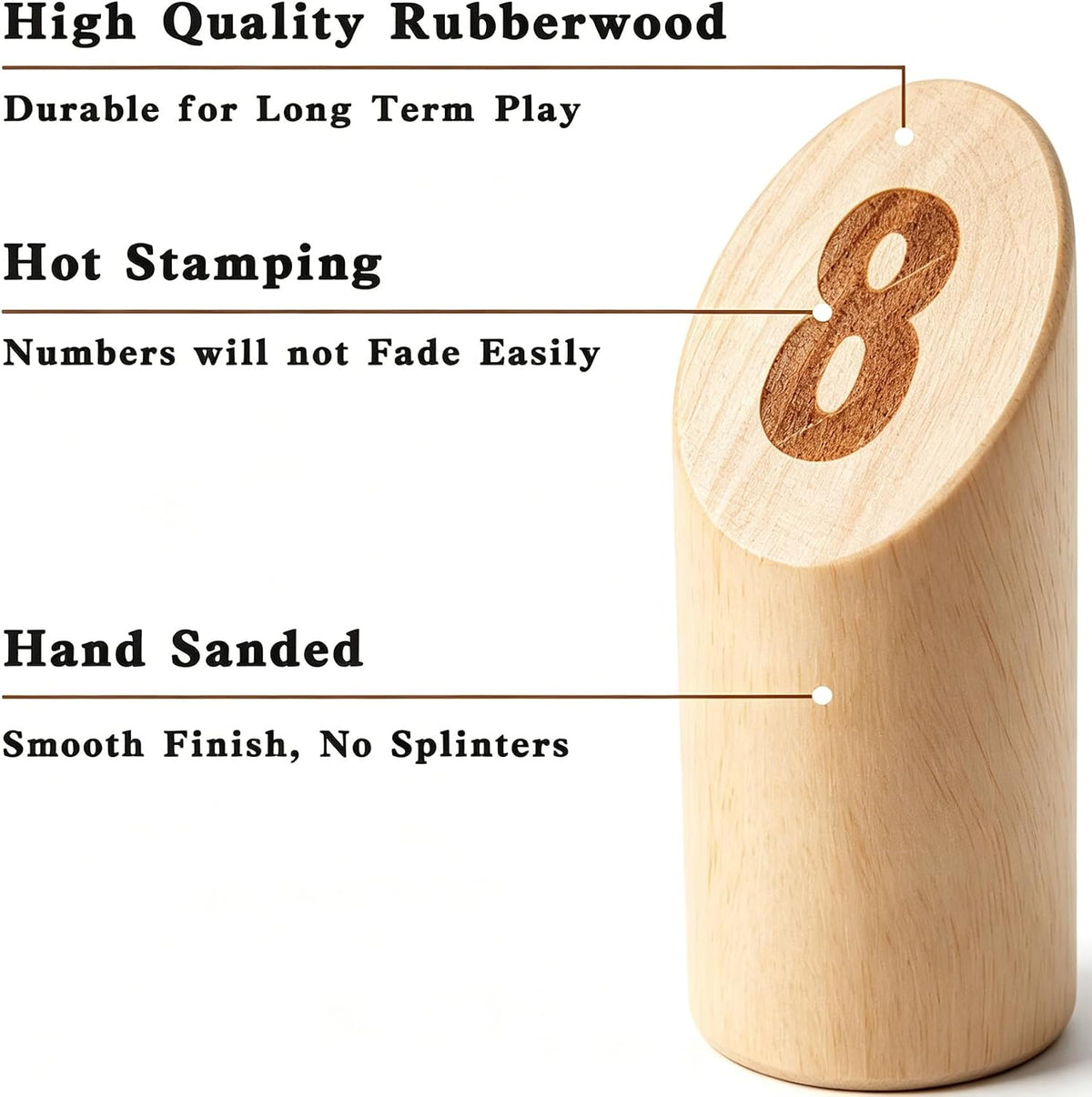 OLSA Tossing Game Set - 12 Wooden Numbered Pins Family Outdoor Yard Game – Fun for Kids & Family - image 2