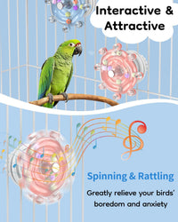 Pawfly 2 Pcs Bird Toys for Parakeets - 2 PC / Blue + Pink - image 4