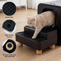 Adjustable Litter Box Step, Cat Ramp for Litter Box, 2 Steps - Black / 2 step - image 4