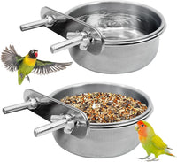 PINVNBY Parrot Feeding Cups Birds Food Dish Stainless Steel Parrot - Double screw / M