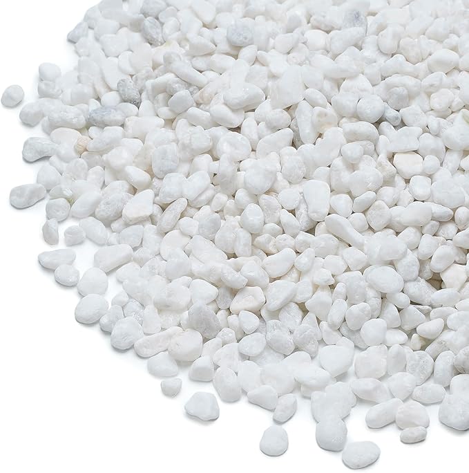 Mr. Fireglass 10 lbs White Pebbles,1/5" Natural Decorative River Rocks Aquarium Gravel for Indoor Plants, Vases, Succulents and Outdoor Garden Landscaping