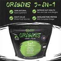 Origins 5-in-1 Dog Supplement - Powdered Food Topper w/Natural Heirloom Pork Protein- Supports Healthy Digestion, Skin, and Coat - Helps Reduce Itching & Joint Inflammation (2 lbs)