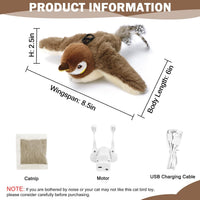 Tocirelo Cat Toys Flopping Fish with Catnip - Brown Bird Cat Toy - image 3