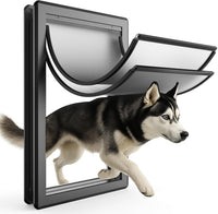 [Parab House] Full Seal-Flaps XL Dog Door for Doors - Black / X-Large