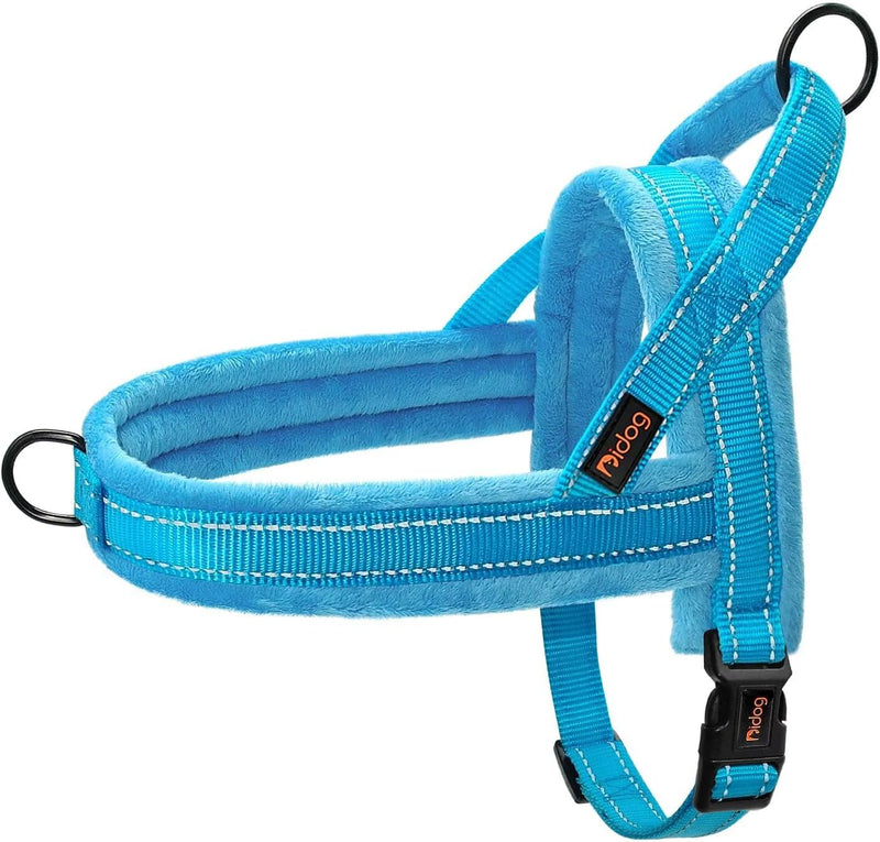 No Pull Dog Harness for Small Dogs, Soft Flannel Padded, XS - XS:chest 15-19" / Blue