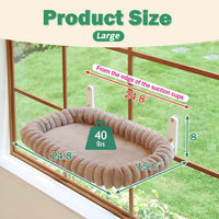 Zakkart SnugCloud Foldable Cat Window Perch – Essentials for Cats - Brown / Large (24.8"x15.7") - image 3
