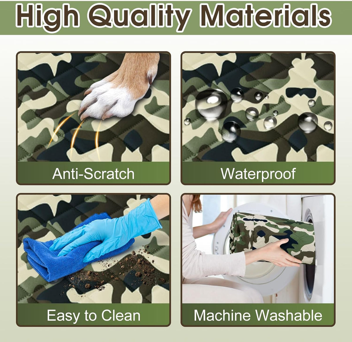 Waterproof Dog Car Seat Cover for Back Seat, Pet Hammock, L - Camouflage / Small,Standard - image 4